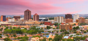 The Albuquerque skyline at sunset showcasing Imagine Health's provider facilities.